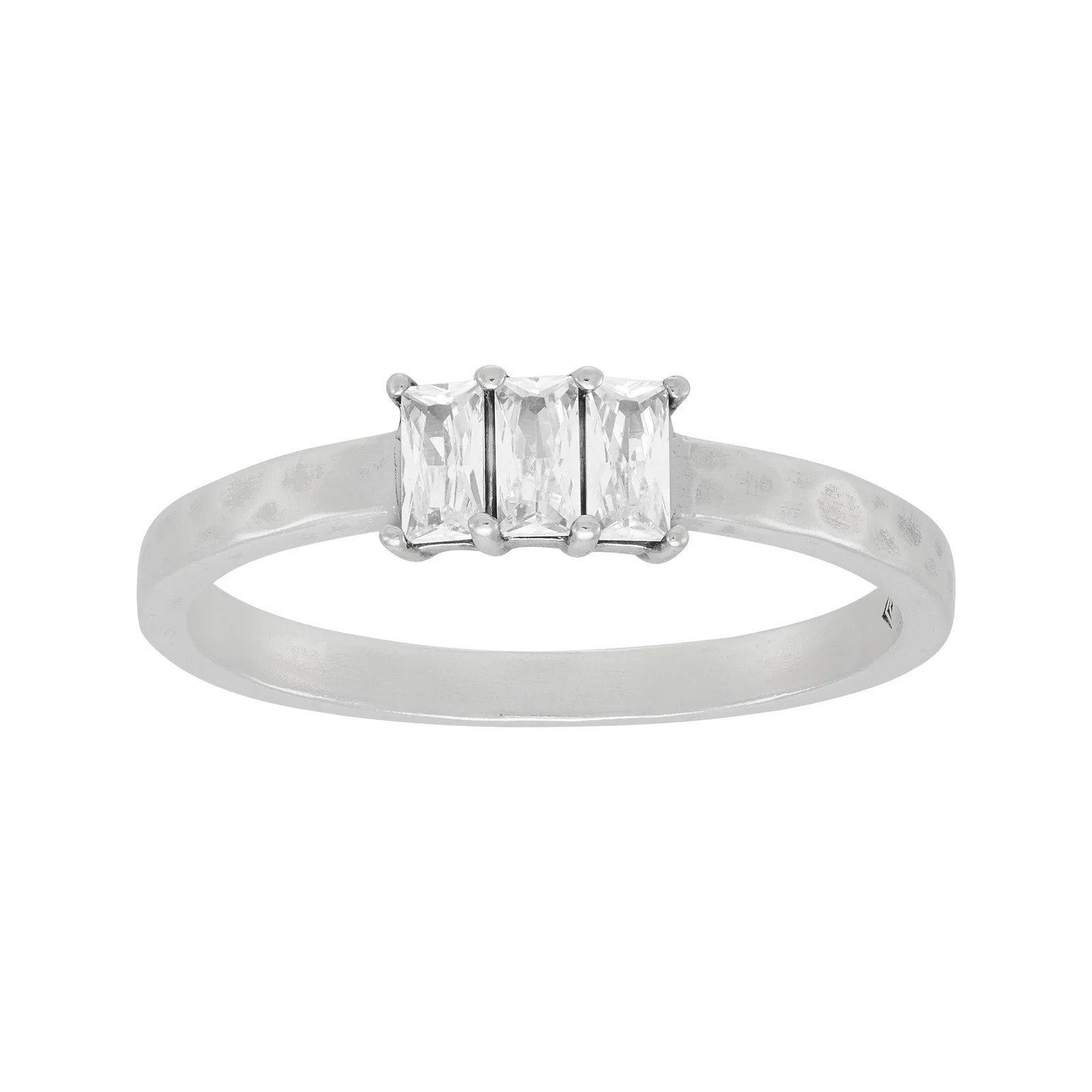 Bijou Trois Band Ring, White Cubic Zirconia