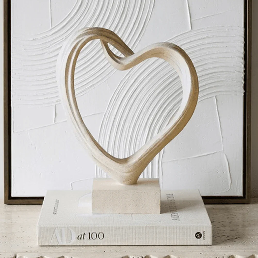 Isobel White Sculptural Heart Ornament
