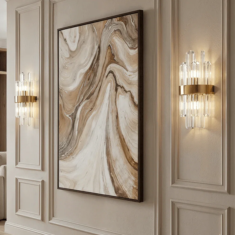 Emile Large Cream & Taupe Abstract Wall Art
