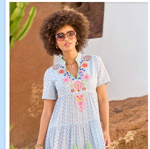 Aimee Embroidered Midi Dress