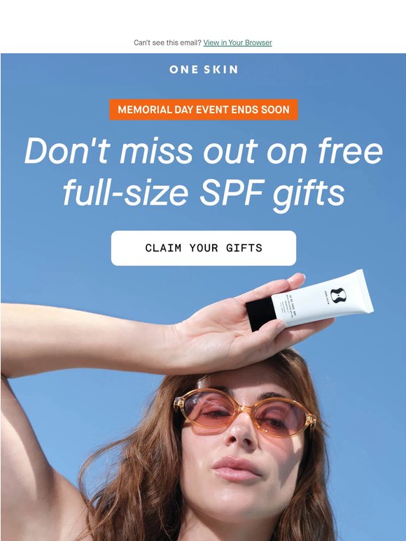 Don’t miss out on free SPF, this weekend only ☀️