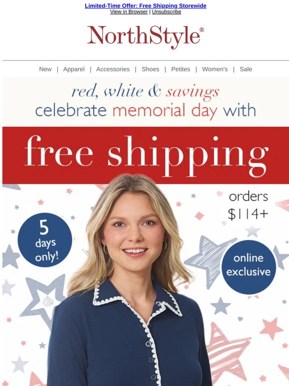 Hurry! Free Shipping Won't Last!