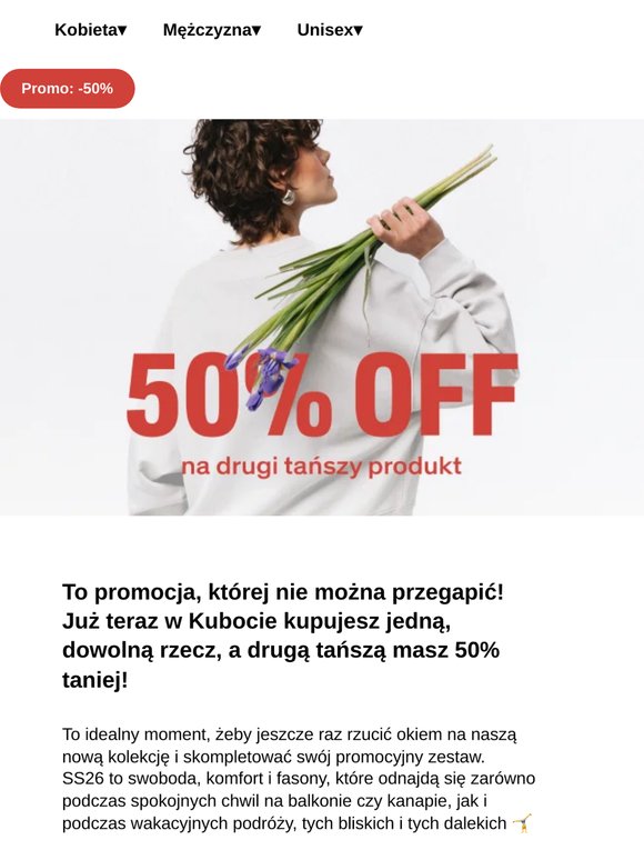 -50% na drugi tańszy produkt 🤑