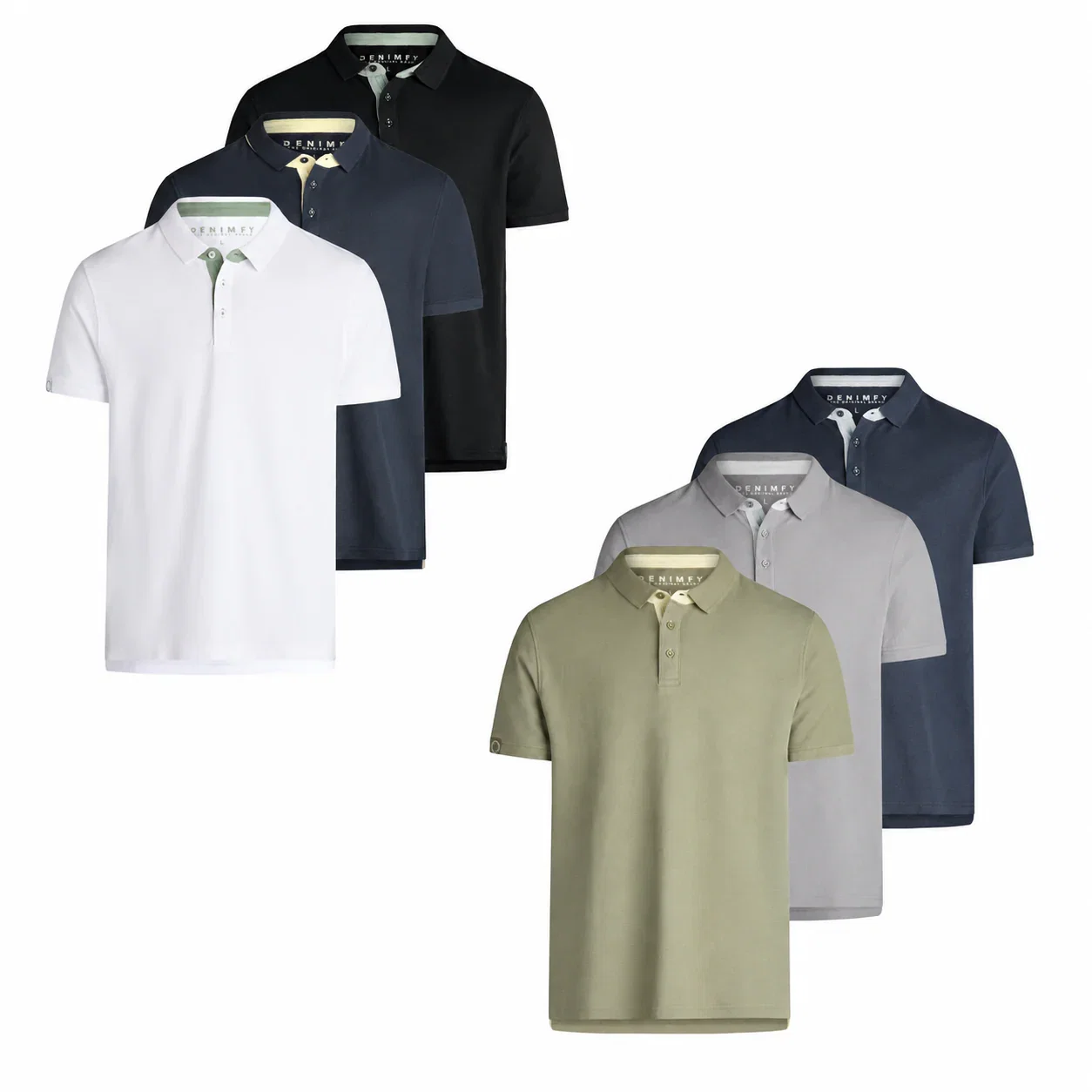 Image of DENIMFY Poloshirt DFRay 3er Pack