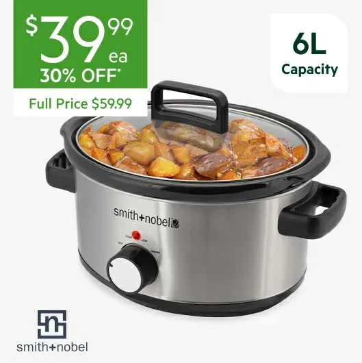 SMITH+NOBEL 6L Stainless Steel Slow Cooker