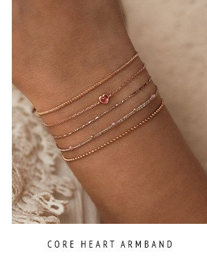 Core Heart Armband - rosévergoldet, Herz aus pinkem Edelstein