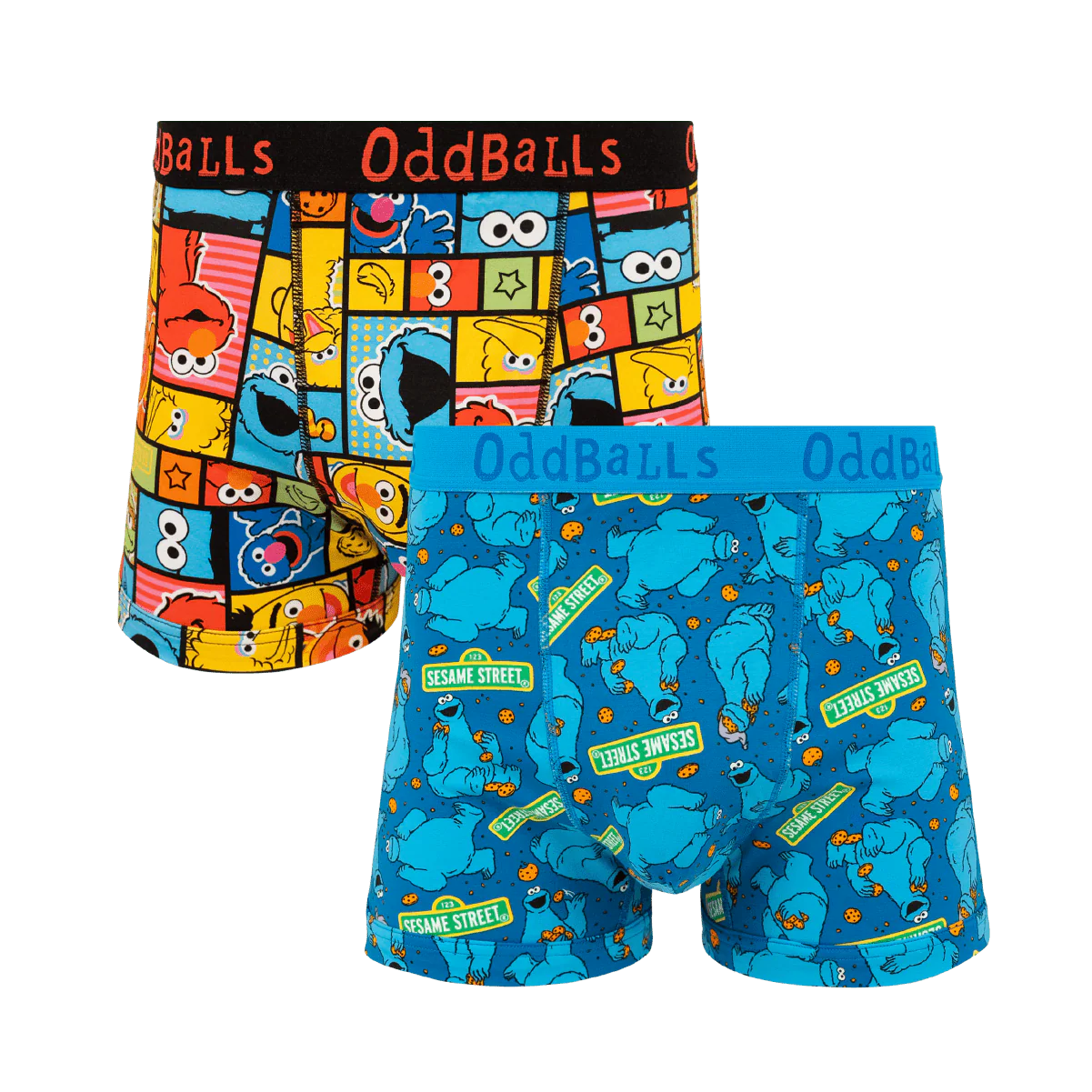 Image of Sesame Street Bundle - Mens Cotton Boxer Shorts 2 Pack