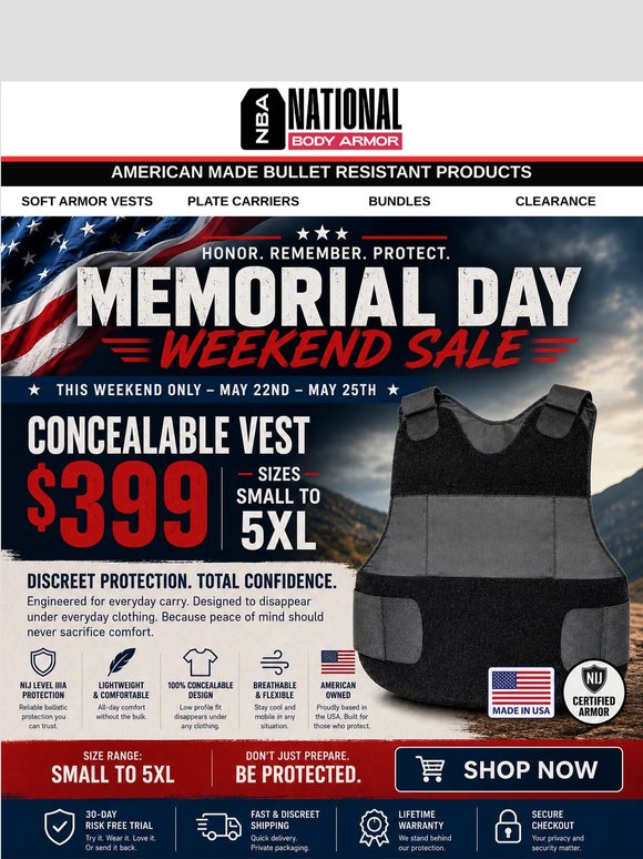 Memorial Day Sale: Vest for $399 🔥