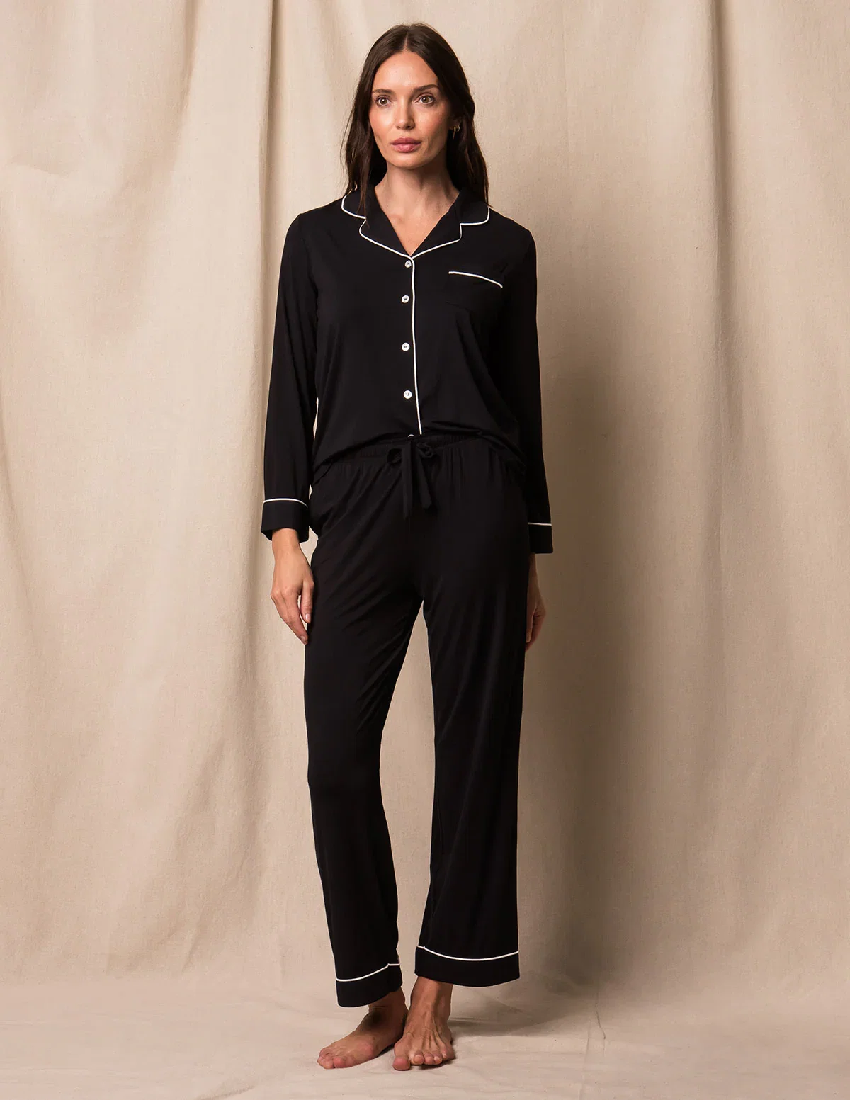 Image of Bamboo Classic Pajama Set - Black