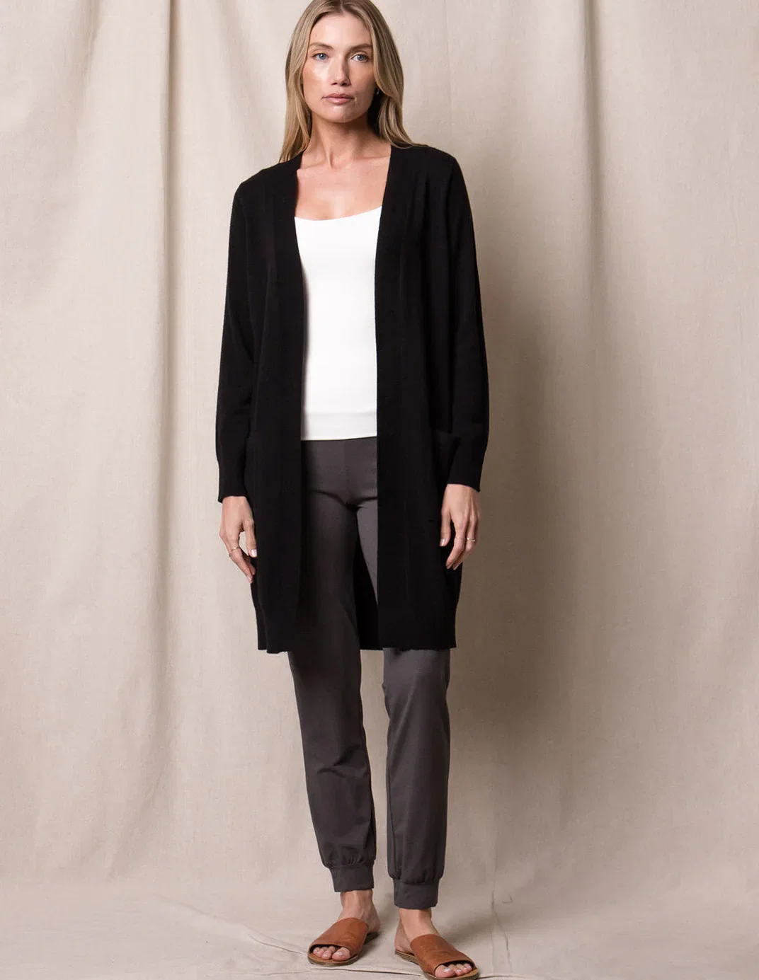 Image of Bamboo / Merino Wool Long Cardigan - Black