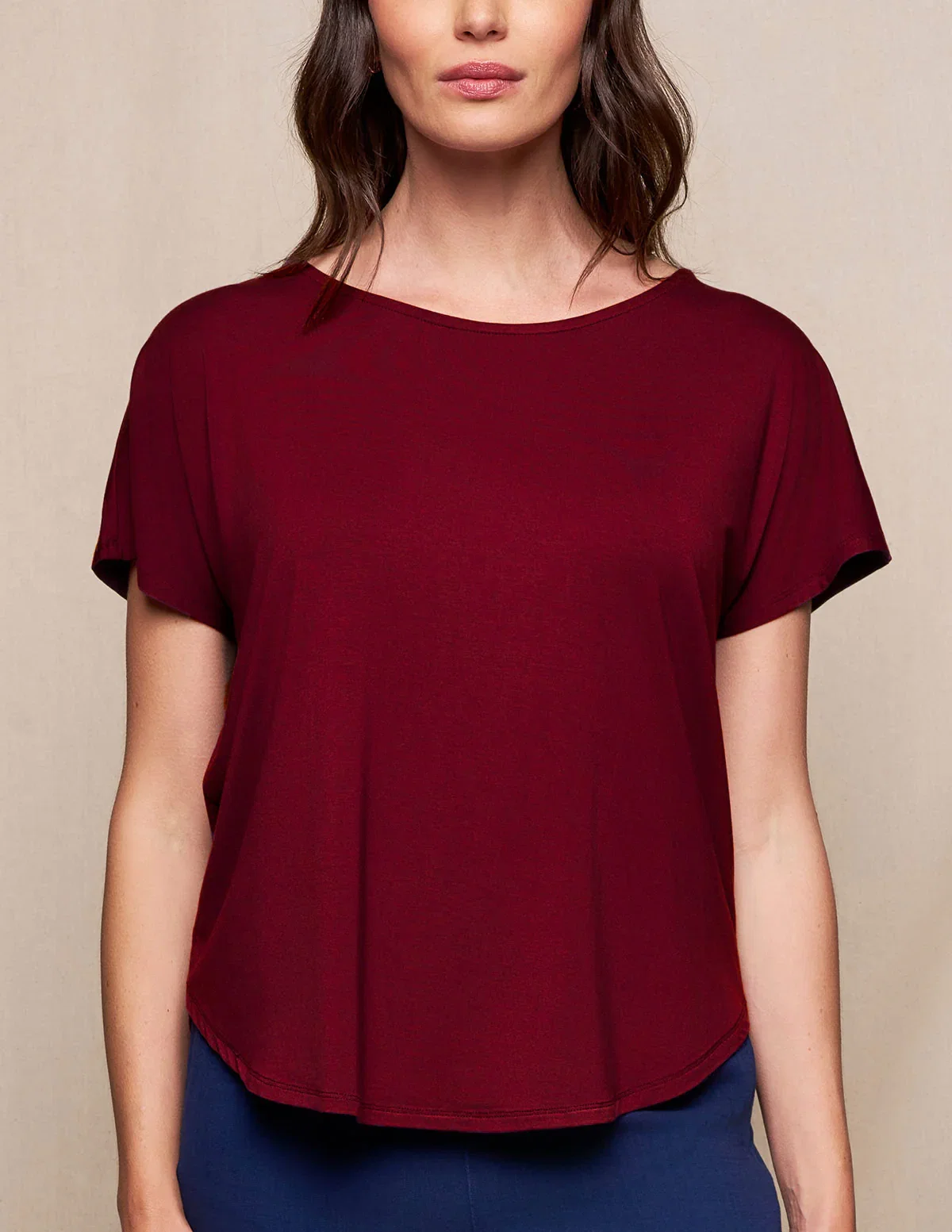 Image of Bamboo Dolman Tee - Burgundy