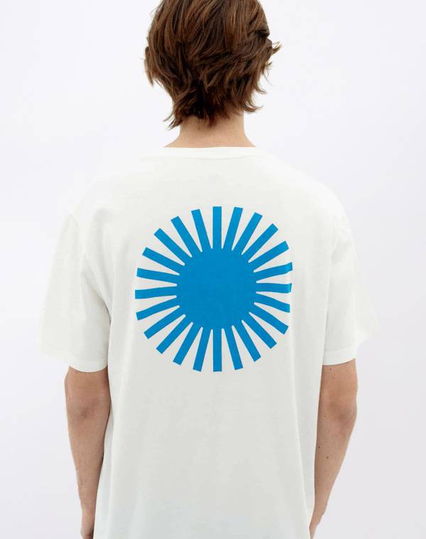 Thinking MU White T-Shirt Sun Blue Back