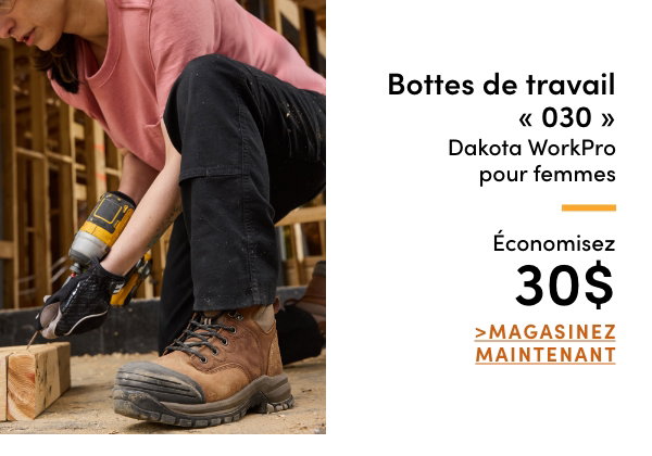 Bottes de travail « 030 » Dakota WorkPro pour femmes économisez 30$
