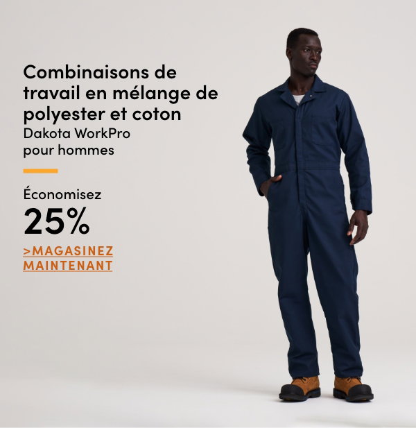 Combinaisons de travail en mélange de polyester et coton Dakota WorkPro pour hommes économisez 25%