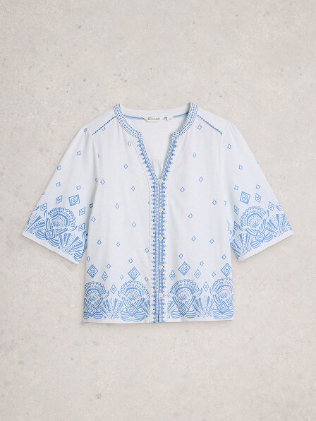 Shop Lizzie Border Embroidered Top