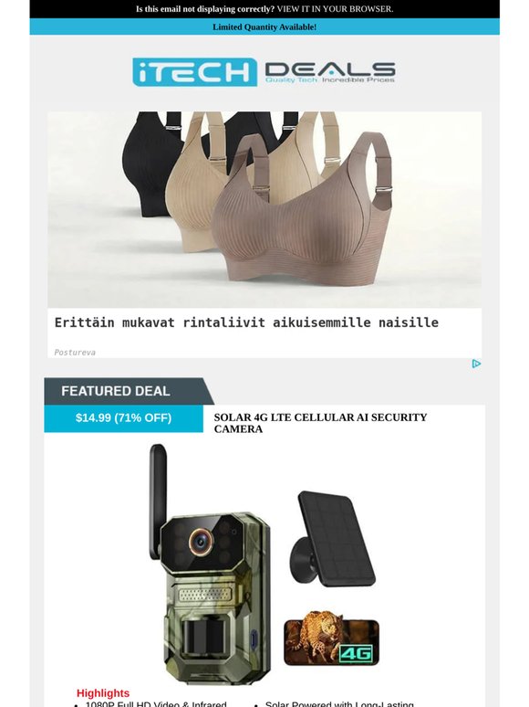 Solar Cellular AI Trail Camera $15 + Free Shipping!