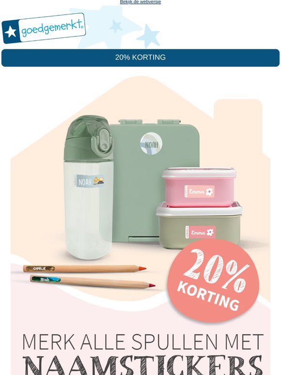 ★ 20% korting op ALLE naamstickers 😍💥