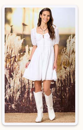 Shop Eyelet Puff Sleeve Dress