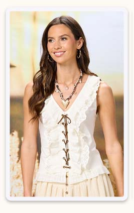 Shop Festival Eyelet Trim Tank