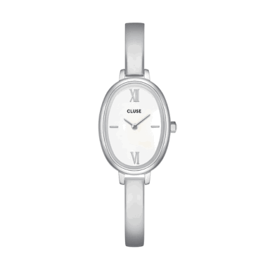 CLUSE Silver L'Ovale White Watch