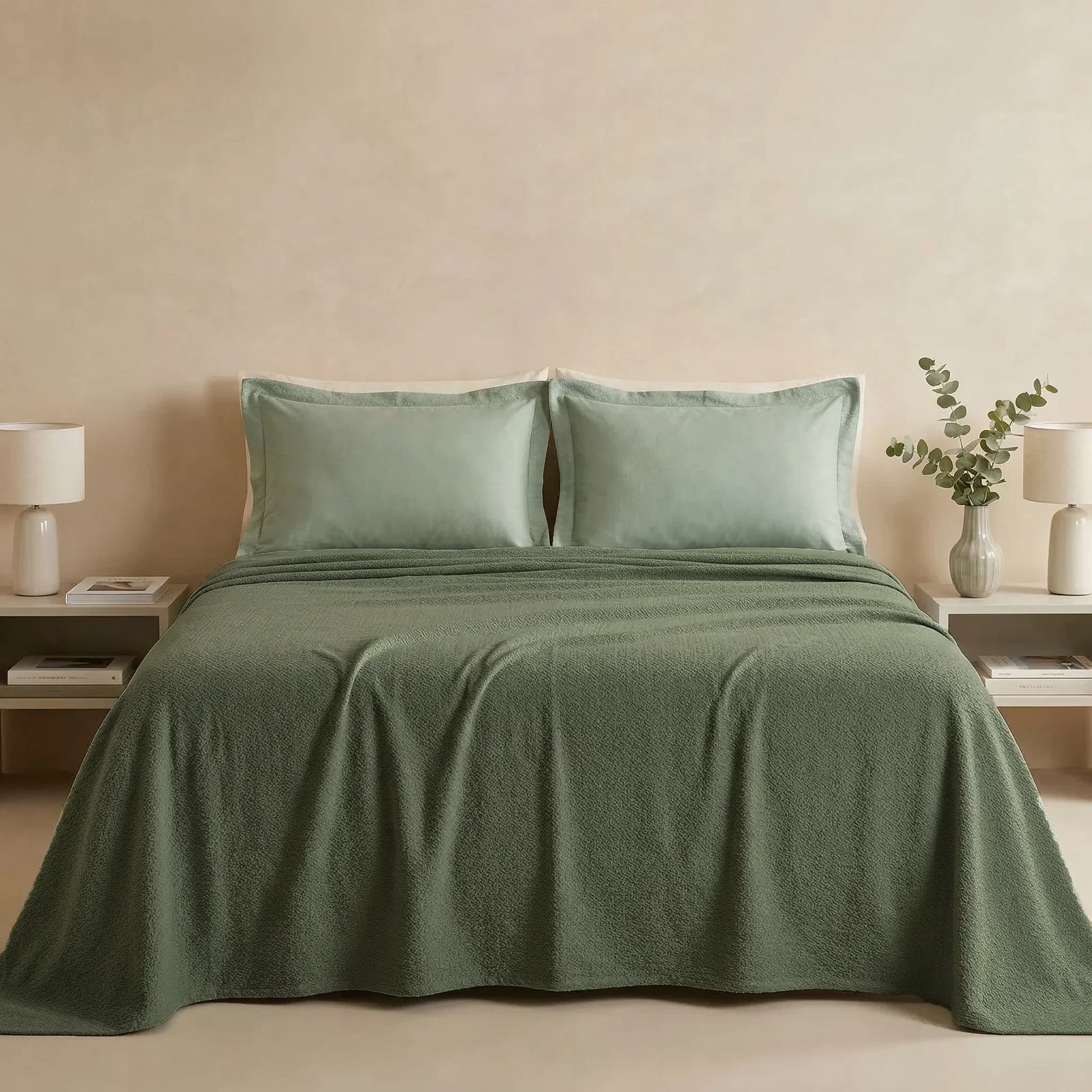 Image of Copriletto a Nido d'ape in <br>Cotone e Modal - <b>Monroe