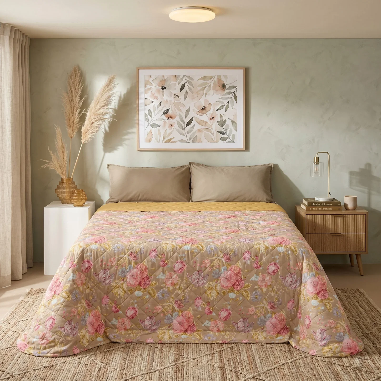Image of Trapuntino Leggero in Percalle di <br>Cotone Fantasia Floreale - <b>Floraison