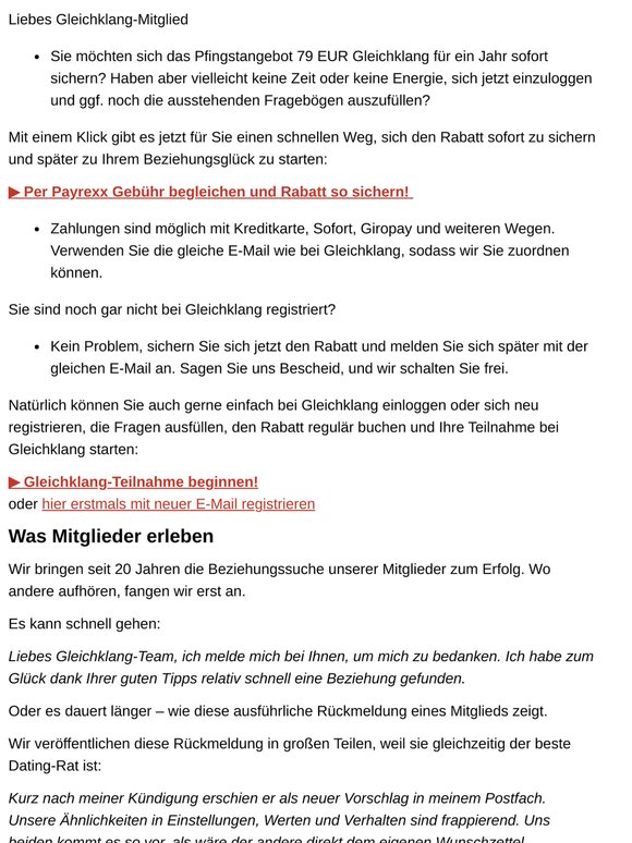 Jetzt sichern, später in Ruhe starten