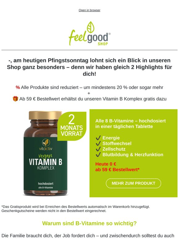 🎁 Nur heute: Gratis Vitamin B Komplex