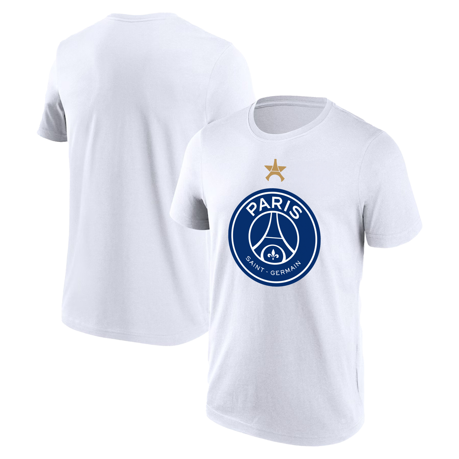 PSG European Champions Eiffel Star Graphic T-Shirt - White - Mens