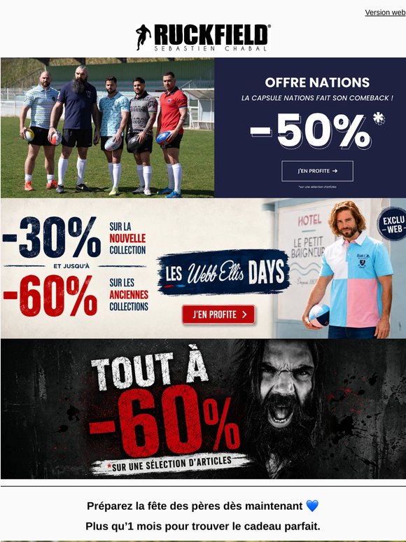 Webb Ellis Days : -50% + vente flash à -60% 🔥