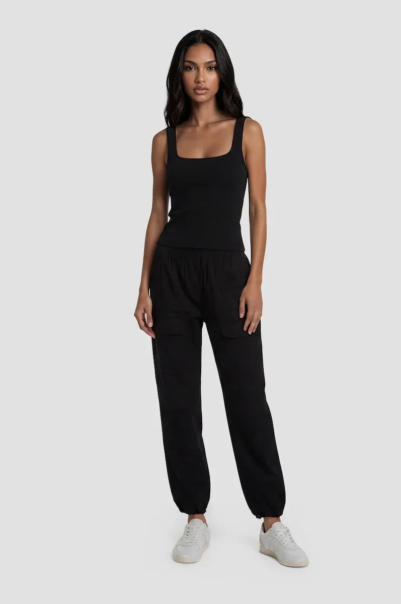 Image of Double Pocket Cargo Pants - Black
