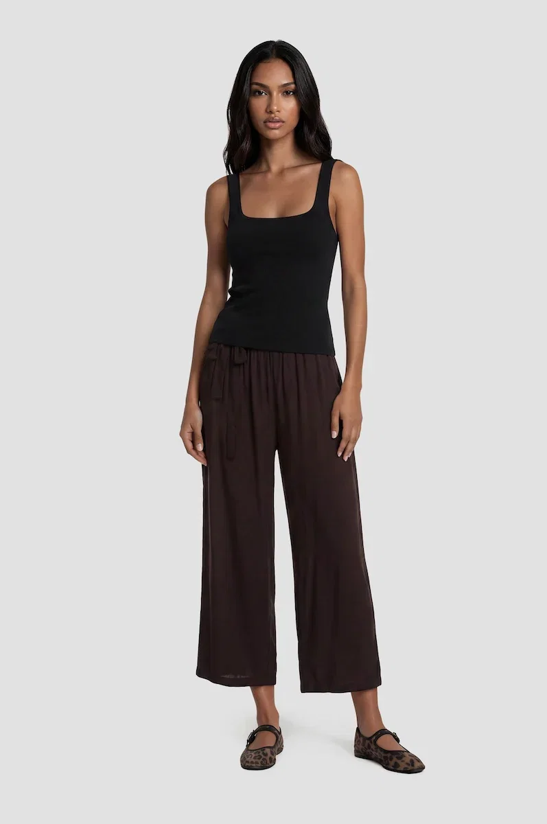 Image of Cropped Pants - Brown