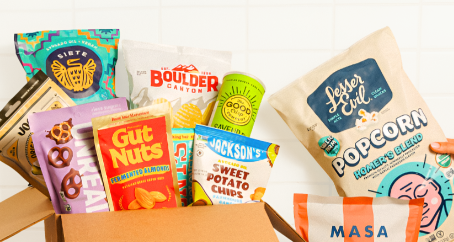 Box filled with Natura Market products