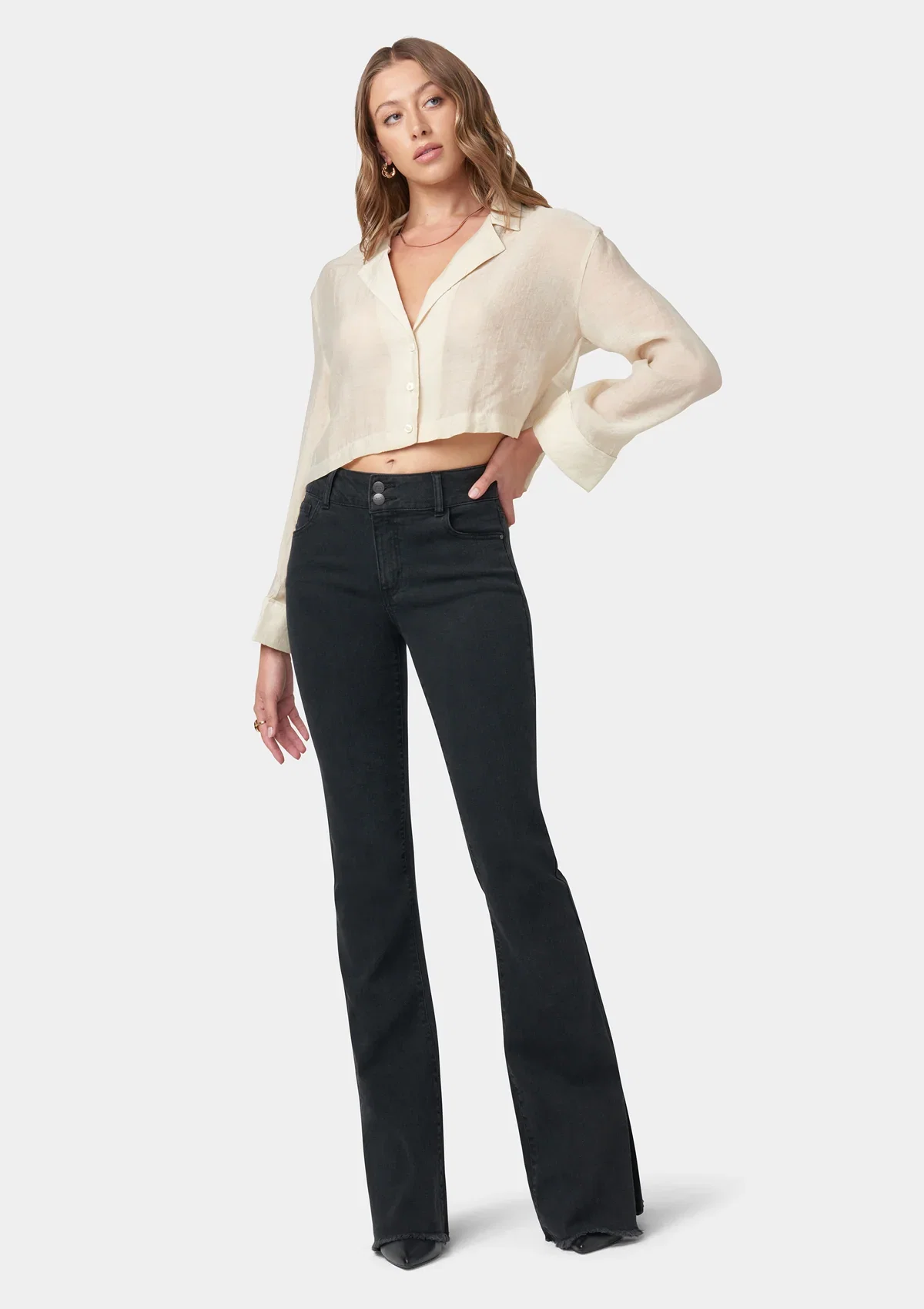 Image of Tall Olivia Flare Jeans With Slit