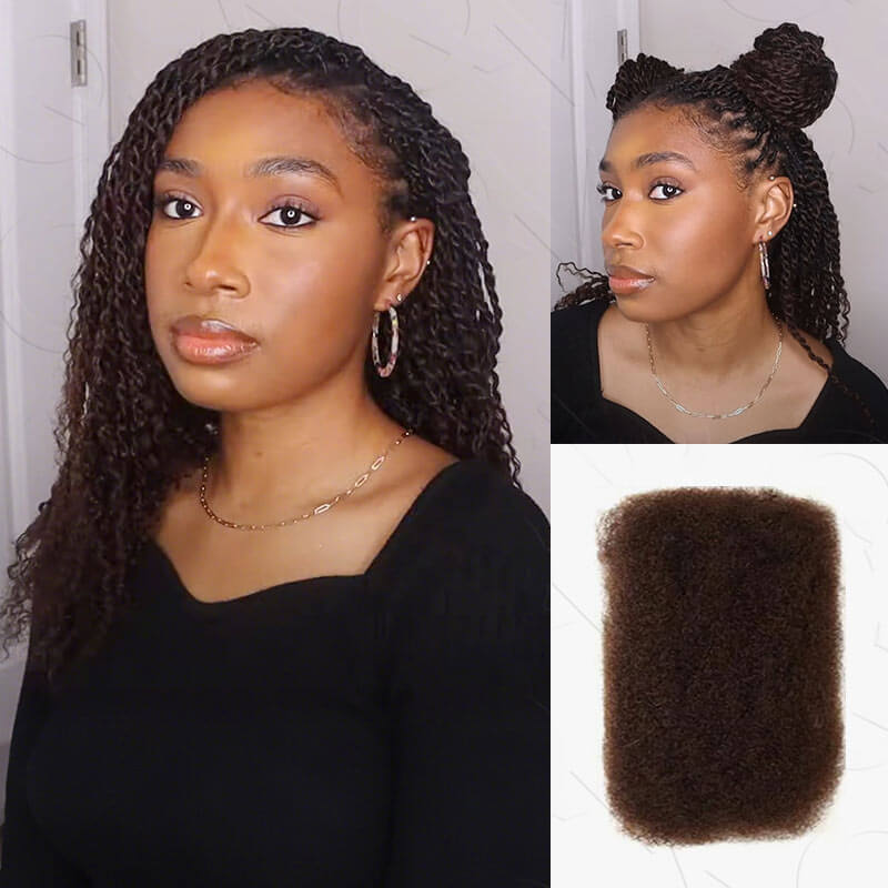 Image of P3G5|Dark Brown Afro kinky Bulk Human Hair