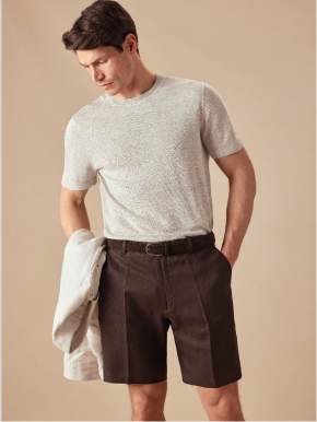 Chocolate Brown Linen Shorts