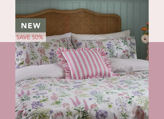 Secret Garden Meadow Flower Print Bedding in Multi