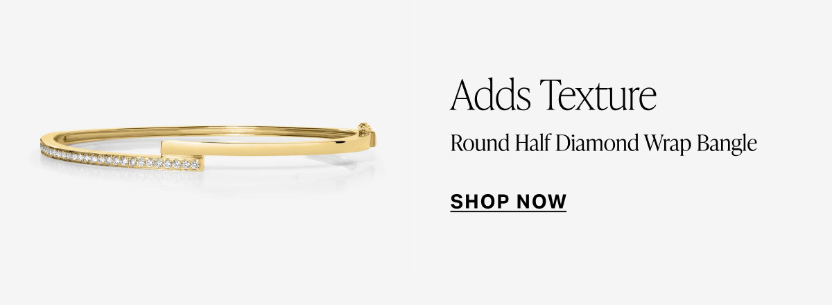 Round Half Diamond Wrap Bangle