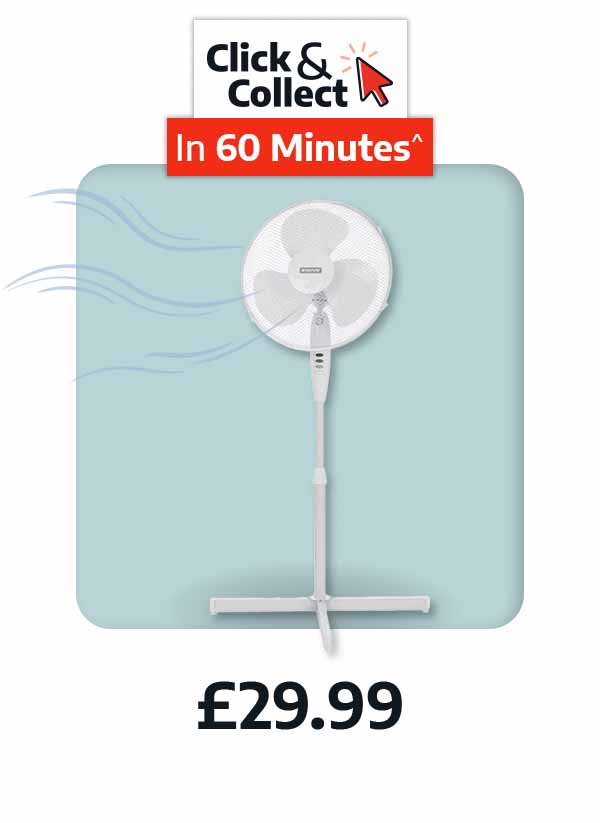 Status 16 inch Standing Fan - £29.99 - Click and collect in 60 minutes^