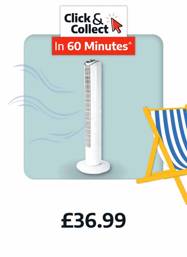 Status 32 inch Oscillating Tower Fan - £36.99 - Click and collect in 60 minutes^