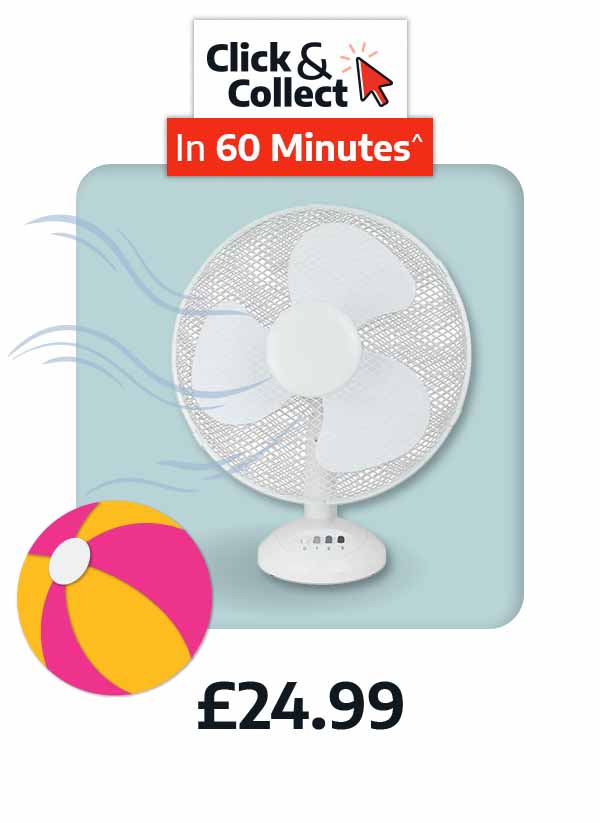 Status 12 inch Desk Fan - £24.99 - Click and collect in 60 minutes^