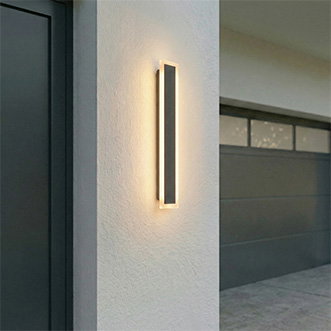 Aplique LED para exterior Lucande Ilora, negra, 60 cm, CCT, IP65