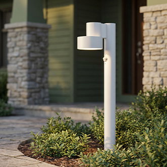 Bolardo luminoso LED Lucande Elune, gris claro, con sensor, IP44, 77 cm