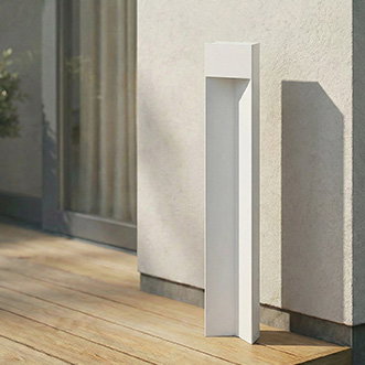 Bolardo luminoso LED Lucande Kaholo, gris claro, 90 cm, IP44