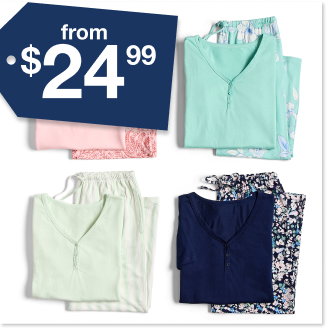 from $24.99 Women's Pajama Sets