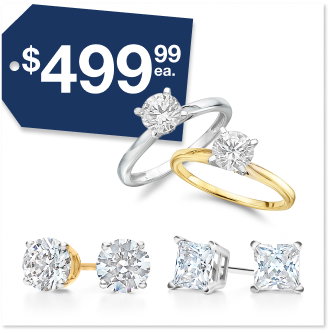 $499.99 1 Ct. T.W. Lab-Grown Diamond Solitare Ring Or Studs