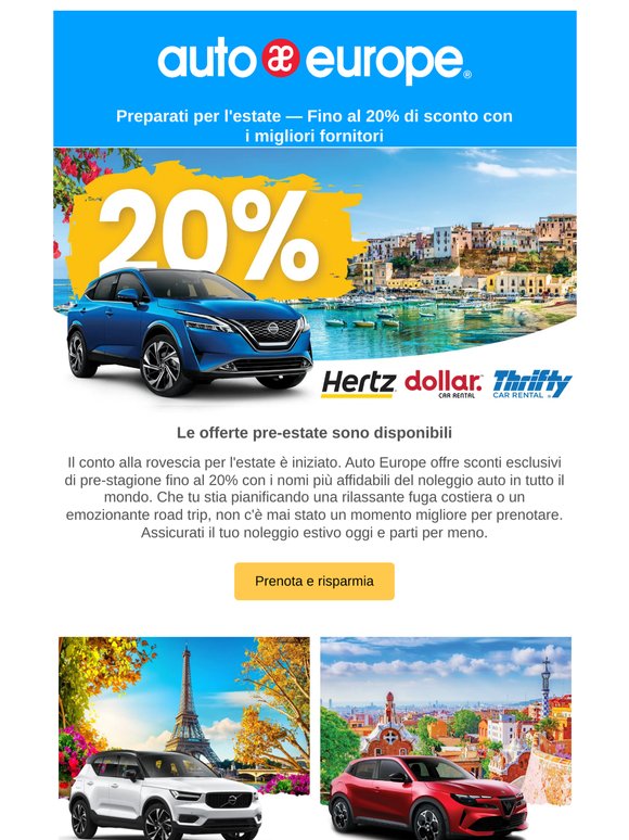 Il tuo road trip estivo è appena diventato più economico — Fino al 20% di sconto