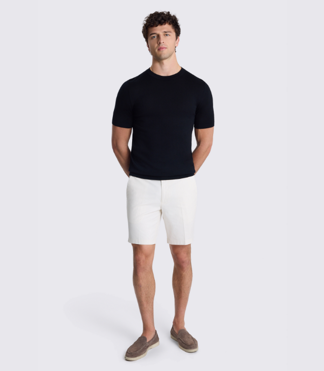 Black Linen-Blend Crew-Neck T-shirt