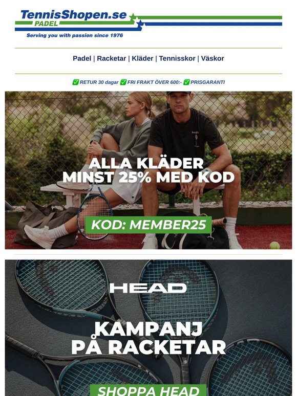 Klädrabatten är uppdaterad 😎🎾