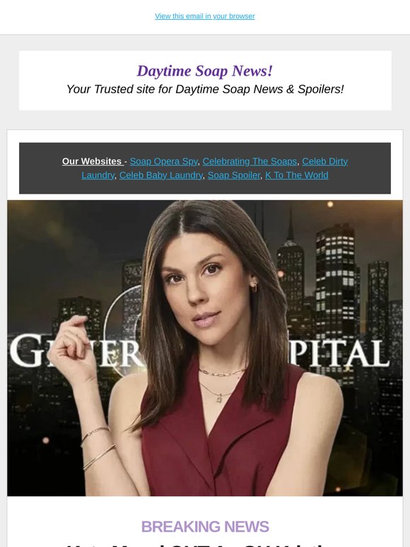 GH BOMBSHELL!!  Kate Mansi OUT As GH Kristina Corinthos-Davis